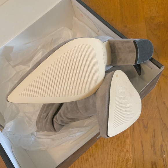 Nine West Cames Slouch Booties Grey Suede Leather Pointed Toe Mid-Calf Boots 7 - Picture 6 of 7